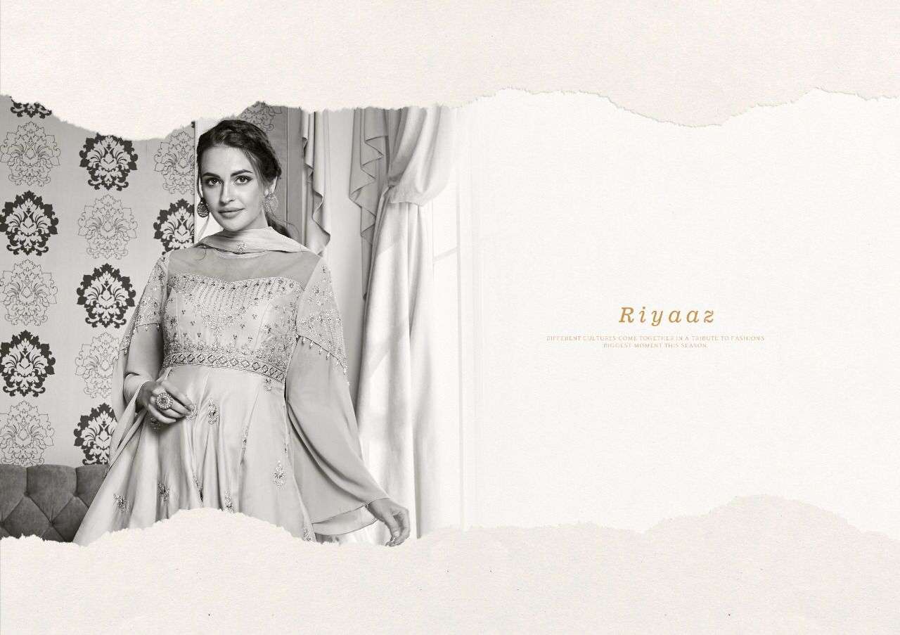Vamika- Riyaaz - Georgette Heavy Embroidery With Handwork Kurti With Pant And Georgette Dupatta-W